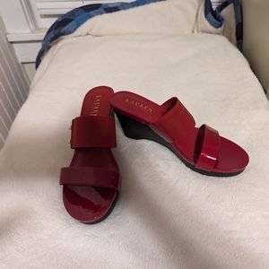 Ralph Lauren 'Rhianna' red slide sandals. Brand new size 8